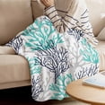 thumbnail image 4 of Throw Blanket for Couch Teal Grey Coral Soft Fleece Flannel Blankets Cozy Lightweight Blanket for Home Sofa Living Room Ocean Marine Life Bed Throws 40" x 60", 4 of 9