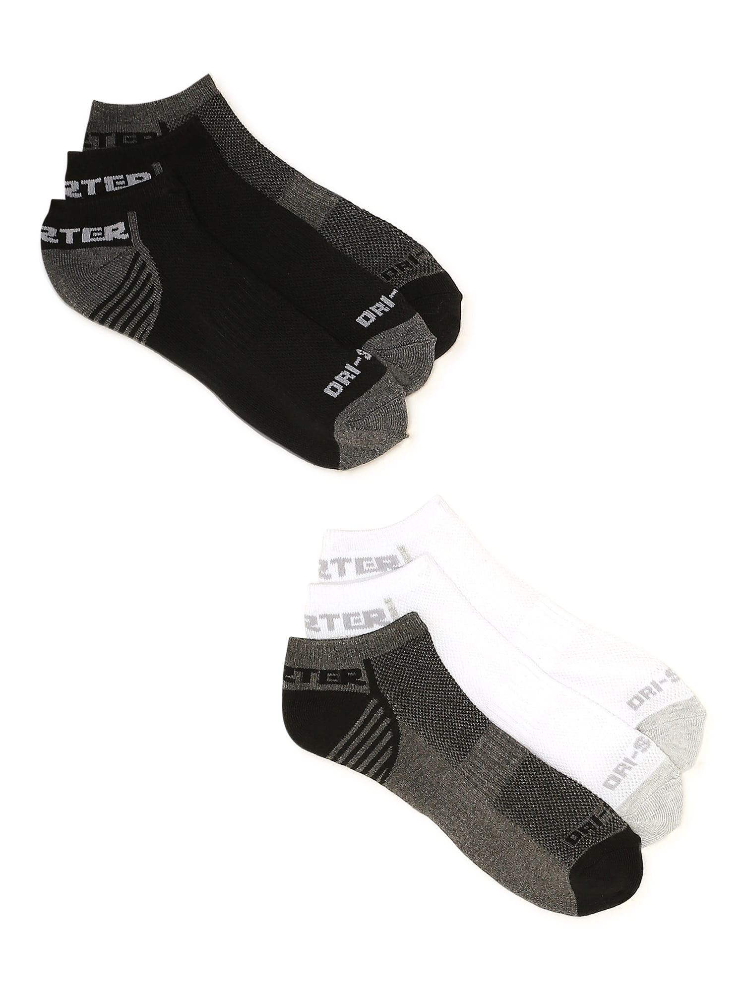 Starter Men's Half Cushion No Show Socks, 6-Pack