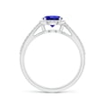 thumbnail image 2 of ANGARA Natural Vintage Style Tanzanite Split Shank Ring with Diamond Halo in 14K White Gold for Women (Size-6mm) | December Birthstone, Anniversary, Jewelry Gift for Women | Natural Tanzanite Ring, 2 of 8