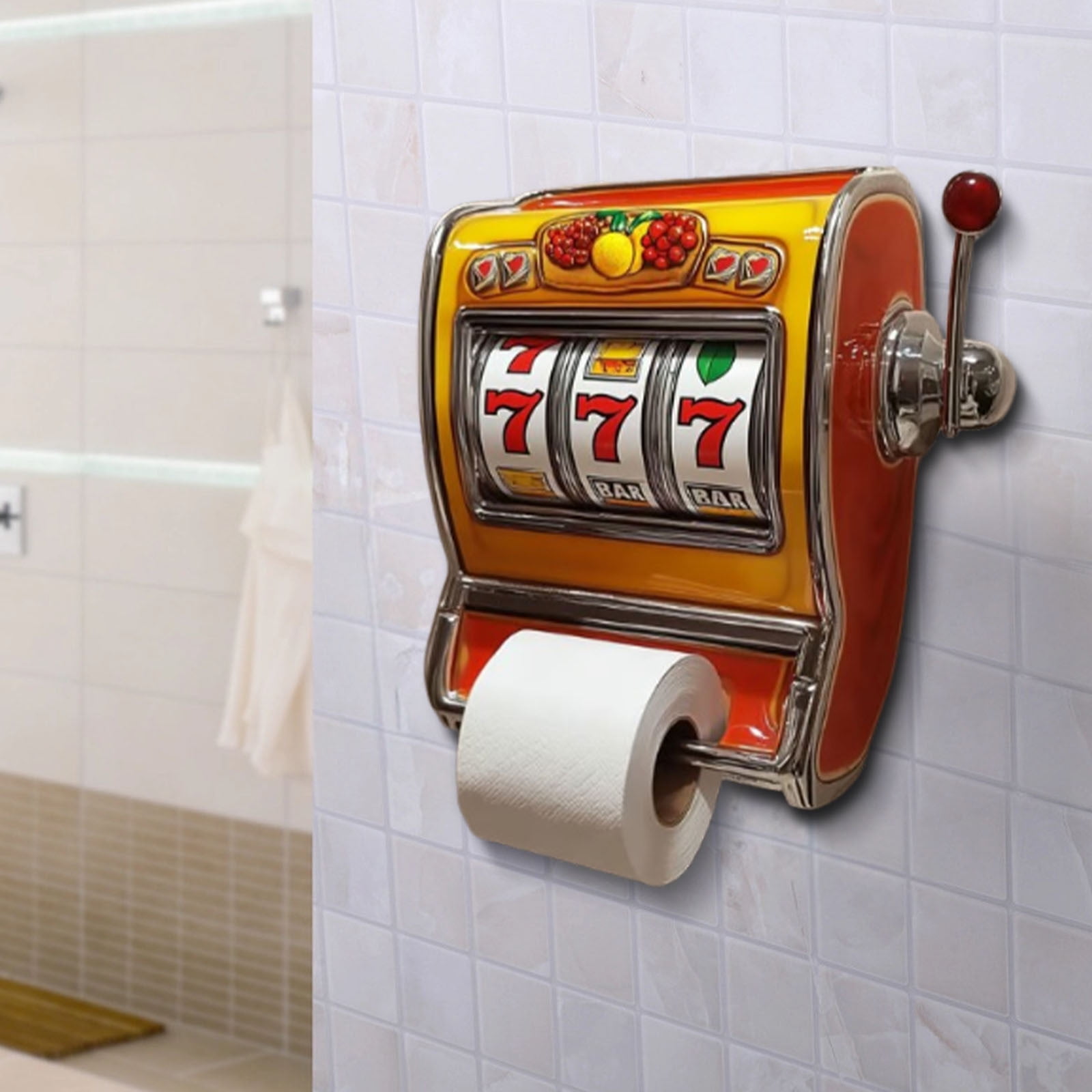Novelty Vending Machine Shape Toilet Paper Holder - Wall Mounted Bathroom Tissue Dispenser & Storage Rack, Whimsical Funny Decor for Home, Housewarming Gift, Easy to Install