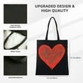 thumbnail image 3 of GOSMITH Reusable Grocery Bags Heart Shaped Printed Valentine's Day - Large Capacity Shoulder Bag 14.1x15.7in, 3 of 6