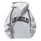 thumbnail image 3 of MHFRRA Sudadera con Capucha y Cremallera de Un Cuarto con Estampado de Letras, Suave y Cómoda, para Uso Informal, Sudadera Deportiva Ligera Gris claro, 3 of 3