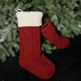 thumbnail image 6 of Christmas Stockings 18 Inches Classic Cable Knitted Socks Fireplace Hanging Stockings Family Holiday Party Xmas Decoration Sock 1 PC Dark Red One Size, 6 of 8