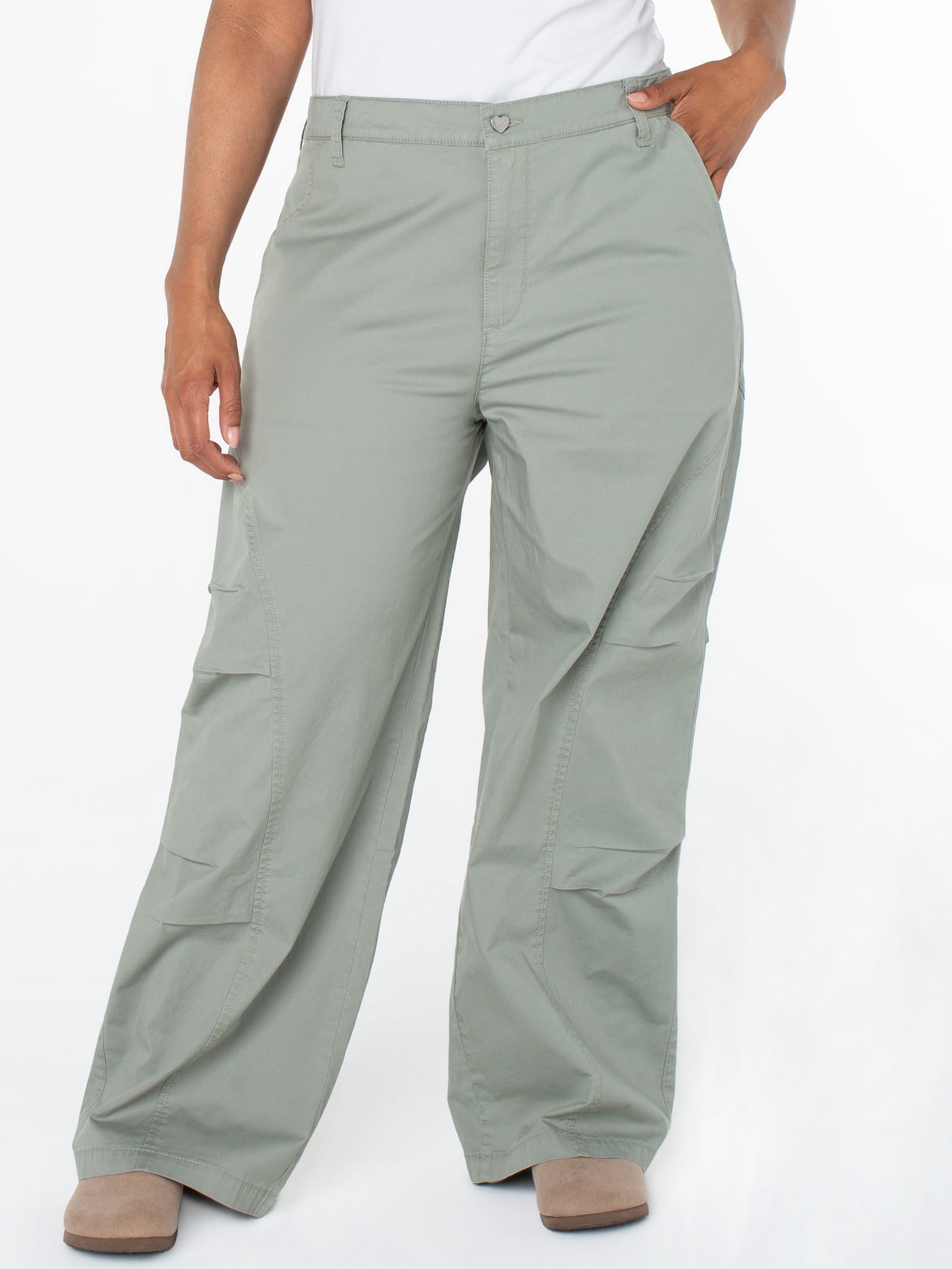 Celebrity Pink Women's and Women's Plus Wide Leg Cargo Pants, Sizes XS-4X