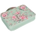thumbnail image 3 of Printed Pencil Case, Exquisite Appearance Pencil Case 4 Layers Rose Print Pattern  For Sort And Store Pencils Green Background Rose, 3 of 8