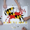 thumbnail image 3 of Maryland, Crab Flag (White with Yellow Text) (1000 Piece Puzzle, Size 19x27, Challenging Jigsaw Puzzle for Adults and Family, Made in USA), 3 of 4