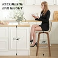 thumbnail image 2 of Foreate 29" Swivel Bar Height Bar Stool, PU Leather, 440LBS Capacity, Mid-Century Modern Design for 40 - 43in Tables, 2 of 8