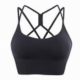 thumbnail image 1 of Ropa interior deportiva para mujer con almohadilla cruzada en la espalda, ropa interior deportiva con cordones, ropa interior de Yoga de soporte medio con copa desmontable, 1 of 5