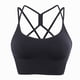 thumbnail image 1 of Ropa interior deportiva para mujer con almohadillas cruzadas en la espalda, ropa interior deportiva con cordones, ropa interior de yoga de sujeción media con copa desmontable, 1 of 5