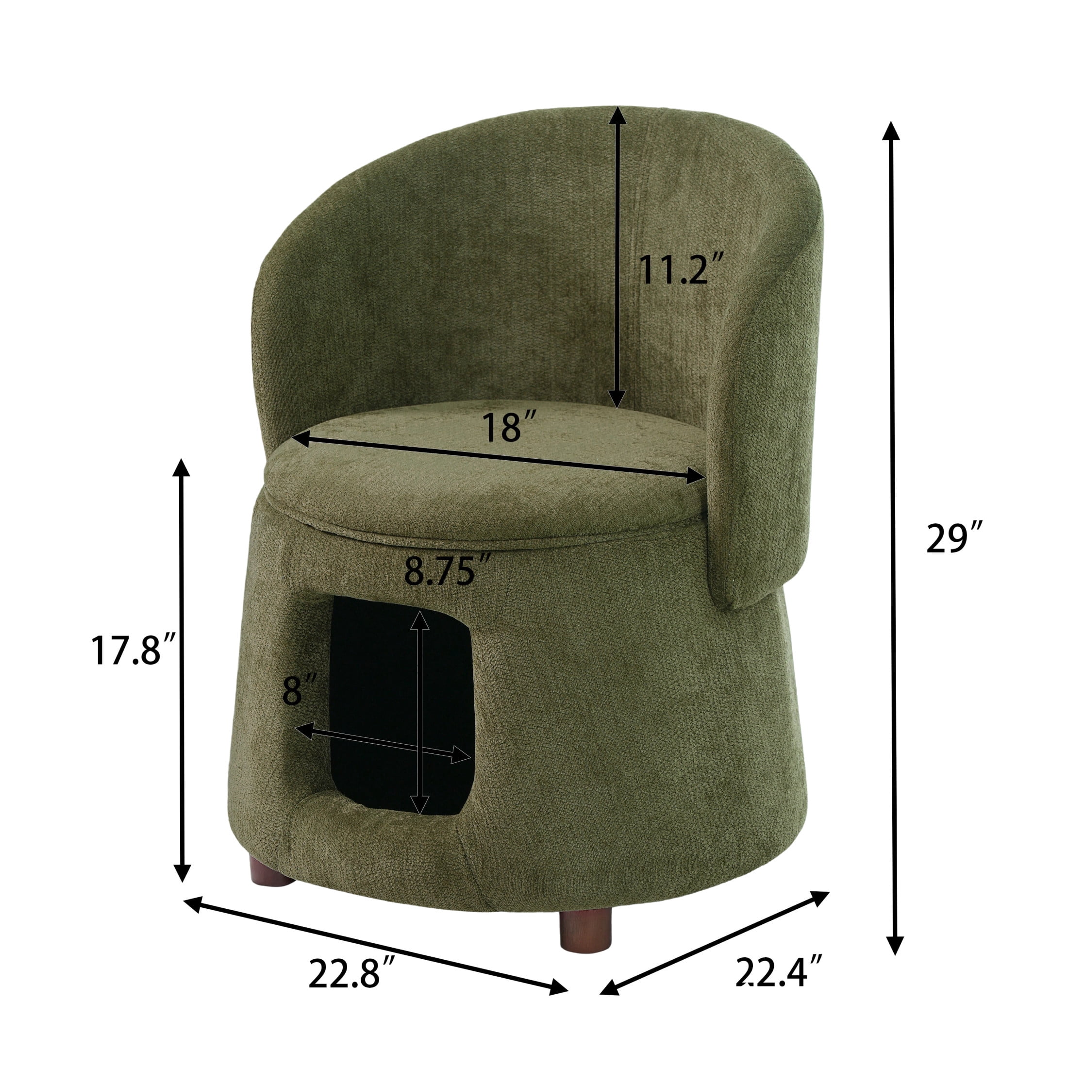 Christopher Knight Home Pet Friendly Accent Chair with Hidden Storage Nook, Convertible Stool, Green