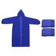 thumbnail image 1 of Unique Bargains Ponchos de Pluie pour Adultes, 2 Pack Imperméable Réutilisable en EVA pour Randonnée en Plein Air, Bleu Foncé, 1 of 7