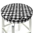 thumbnail image 3 of Lsque Black Tartan Plaid Round Bar chair cushion covers Velvet Fabric Premium Comfort Protects from Scratches and Stains for 14-17 Inch Chair- 12 inch, 3 of 7