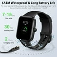 thumbnail image 2 of EEEkit Smart Watch Fitness Health Tracker Waterproof Smartwatch, 1.4 in, Aluminum Case, Black Band, 2 of 9