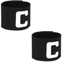 2 Pcs Captain Arm Bands for Soccer Elastic Yellow Captains Armband Kids Man Black