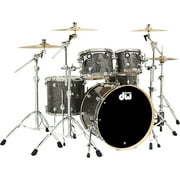 DW DWe Wireless Acoustic-Electronic Convertible 5-Piece Drum Set Bundle With 22" Bass Drum, Cymbals and Hardware Finish Ply Black Galaxy