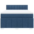 Box spring bed with mattress blue 140x190 cm fabric