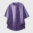 thumbnail image 5 of TEAJOPSUU Men's Casual Print T-Shirt Raglan Style Lightweight & Breathable Quick Dry Short Sleeve For Outdoor Travel & Everyday Casual Wear Purple, 5 of 5