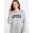 thumbnail image 4 of Joyspun Women's Cozy Lounge Collection Hacci Long Sleeve Top and Pants Pajama Set, 2-Piece, Sizes XS-3X, 4 of 5