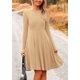 thumbnail image 3 of Vestido PRETTYGARDEN de Punto Acanalado Manga Larga Línea A XL Beige, 3 of 8