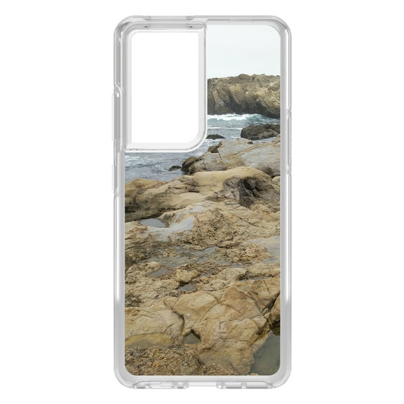 DistinctInk Clear Hybrid Case for Samsung Galaxy S21 Ultra (6.8" Screen) - Point Lobos Reserve - Slim Profile Design