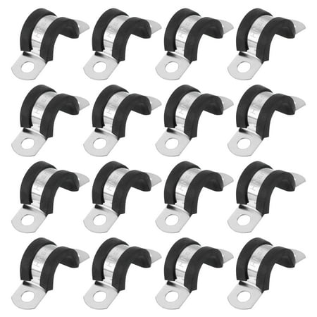 

Uxcell 16Pack 14mm Cable Clamps Stainless Steel Rubber Cushioned U-Tube Strap Clamp