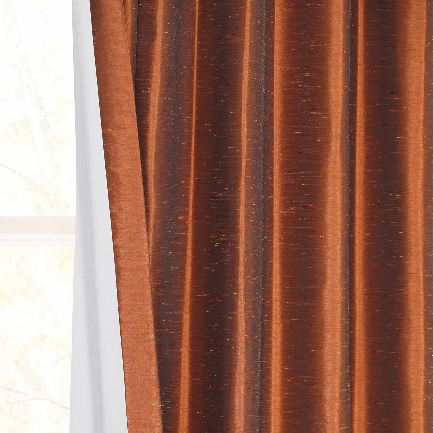 Half Price Drapes Copper Kettle Faux Dupioni Silk Blackout Curtains for Bedrooms (1 Panel),50WX 120L