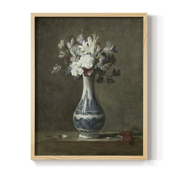 Vintage Floral Print LIV - 10in. x 8in. Vintage Framed Print in Natural Wood Frame