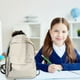 thumbnail image 4 of Mochila impermeable transpirable, bolso grande para la escuela, estudiantes de primaria a secundaria, unisex blanco, 4 of 6