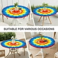 thumbnail image 7 of Tie Dye Heart Accent Mandala Pattern Round Fitted Tablecloth with Elastic Edge,Dining Table Cover Waterproof,Outdoor Round Tablecloth for Camping,Dining,Indoor and Outdoor, 7 of 7