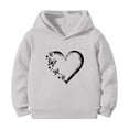 thumbnail image 4 of kpoplk Girl's Boy's Hoodie Long Sleeve Soft Sweatshirt Graphic Hoody Kids Cute Pullovers Top Clothes For Girls 5-6 Years,Grey, 4 of 6