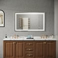 thumbnail image 3 of 48×30 inch LED-Lit bathroom tempered mirror, wall mounted anti-fog memory Adjustable Brightness front light Rectangular Vanity mirror, 3 of 9