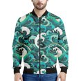 thumbnail image 4 of Chaquetas con estampado 3D de olas del océano vintage, ropa para hombre, sudadera holgada de primavera, chaqueta bomber informal con cremallera, ropa de calle, abrigo, 4 of 4