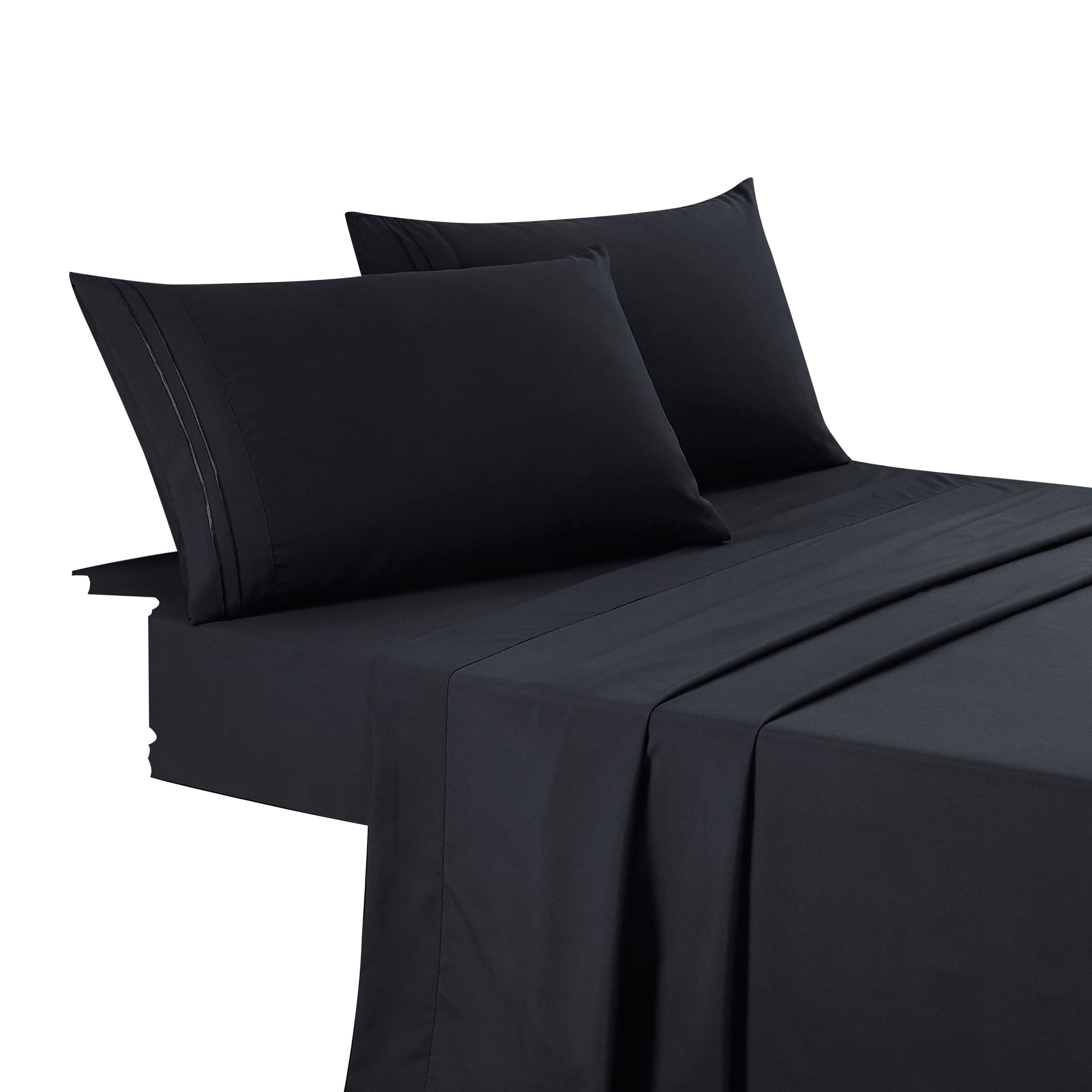 4-Piece Set Bed Sheets, Bedding with Fitted Sheet, Flat Sheet & Pillowcases