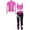 Hot Pink, variant on Hansber Kids Girls 3 Pcs Skating Dance Outfit Jacket Crop Top with Pants Set Ice Skating Gymnastic Light Purple 16