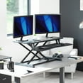 thumbnail image 3 of VIVO Black Height Adjustable 36" Standing Desk Monitor Riser, Sit Stand Tabletop, 3 of 9