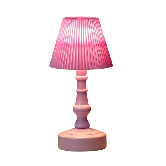 HIBIBUD Pink LED Table Lamp for Girls Bedrooms, Cute Mini Bedside Night Light, Modern Small Desk Lamp for Nursery and Decor
