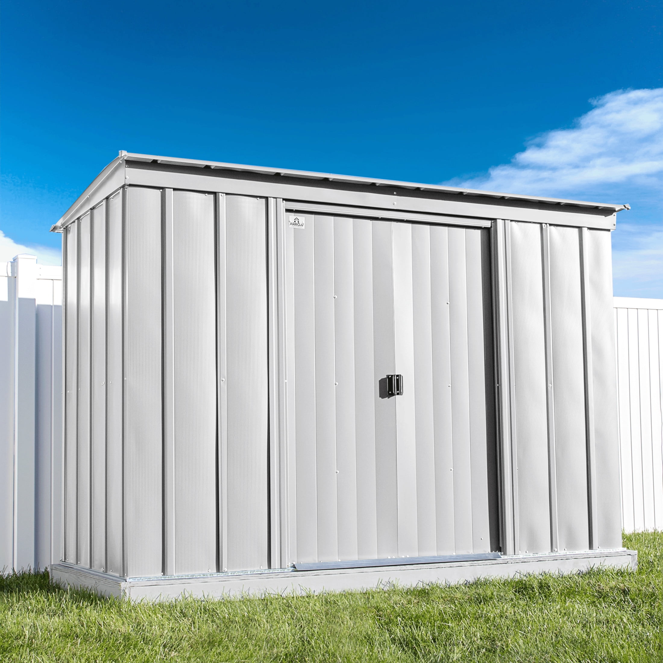 Arrow Classic 10 x 4 x 6 ft Flute Grey Steel Storage Shed