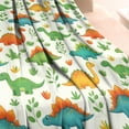 thumbnail image 3 of White Cartoon Dinosaurs Plants Pattern Blanket,Comfortable Soft Lamb Wool Throw Blanket,All Season,Warm Lightweight Blankets for Sofa Bed Couch Living Room Chair,60"x80", 3 of 4
