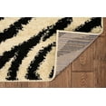 thumbnail image 3 of Moroccan Sahara Ivory Shag Area Rug 5x7 Geometric Abstract Distressed Design, 3 of 6
