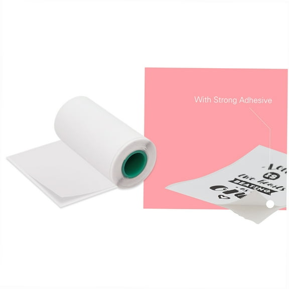 PeriPage Long-Lasting 10-Year Preservation Sticky Thermal Paper Roll 56x30mm / 2.2x1.2in BPA- Black Font Adhesive Sticker Labels For Peripage A6/A8/P6 Paperang P1/P2 Thermal