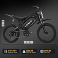 thumbnail image 5 of A20 Electric Dirt Bike for Adults, 20*4.0 Fat Tire E-Mountain Bicycle with 28 MPH, 500W Motor 48V 18.2Ah 7-Speed UL2849, LCD Display with NFC Unlock, 5 of 6