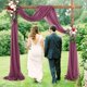 thumbnail image 4 of CHAO Paquete de 1 arco elástico para colgar en bodas (rosa, 70x550cm) para decoración de bodas, cortinas transparentes para telón de fondo, 4 of 5