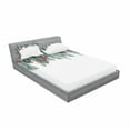 thumbnail image 3 of Ambesonne Christmas Fitted Sheet & Pillow Sham Set, Stars Berries Xmas, Twinxl, Green Red, 3 of 3