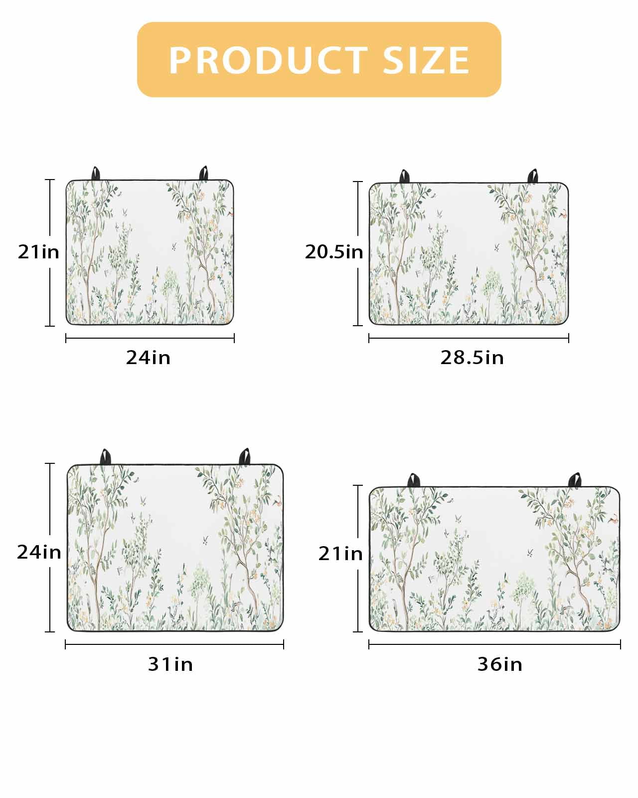 nqOlkjepod Large Induction Cooktop Protector Mat 24"x21", Green Eucalyptus Leaves Stove Top Covers for Electric Stove, Farmhouse Botanical Decorative Stove Burner Cover Mats, Glass Top Stove Cover