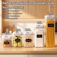 thumbnail image 3 of YEERSWAG® 5pcs Airtight Food Storage Containers,Assorted Size 0.5L/0.8L/1.2L/1.9L BPA-Free Pantry Canisters,Stackable Clear Cereal Flour Pasta Containers with Labels & Marker for Kitchen Organization, 3 of 9
