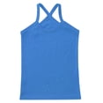 thumbnail image 3 of TSSOE Cropped Tank Tops for Girls Y-Back Spaghetti Strap Sleeveless Tops Casual Sports Vest Camisoles Blue 150, 3 of 5