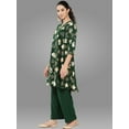 thumbnail image 6 of Janasya Women's Bottle Green Crepe Foil Printed Pant Set, 6 of 8