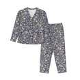 thumbnail image 1 of Balery Daisies Flowers Conjunto de Pijama con Estampado para Mujer, Conjunto de Dos Piezas con Manga Larga, Ropa de Dormir Suave con Bolsillos, Pijamas Cómodos-Small, 1 of 7