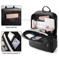 thumbnail image 4 of Mochila Colins Keirs de piel negra para hombre, 46 cm, con portátil Comp, 4 of 9