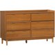thumbnail image 2 of Modern Solid Wood 6-Drawer Dresser with Gallery-Top, 55 Inch, Caramel, dresser  tocadores para el dormitorio , makeup table My Lux Decor Round, 2 of 8